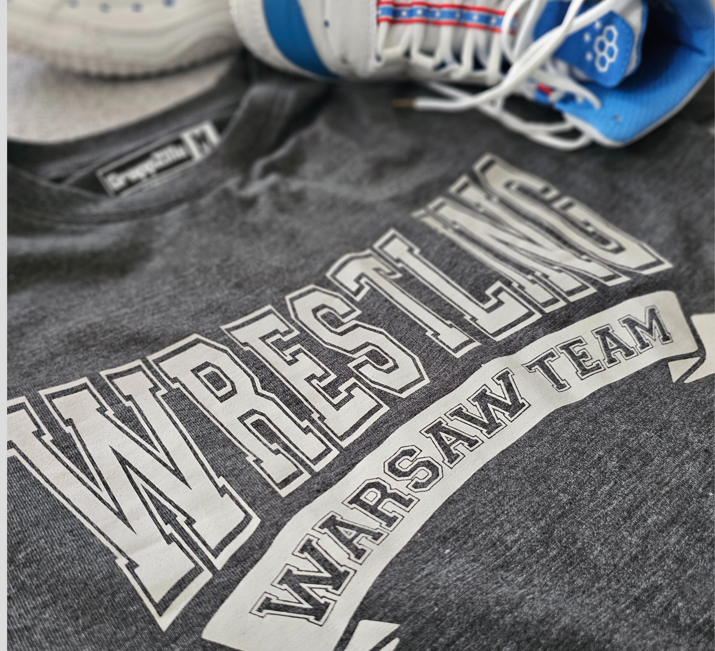 Tshirt męski Wrestling Warsaw Team szary