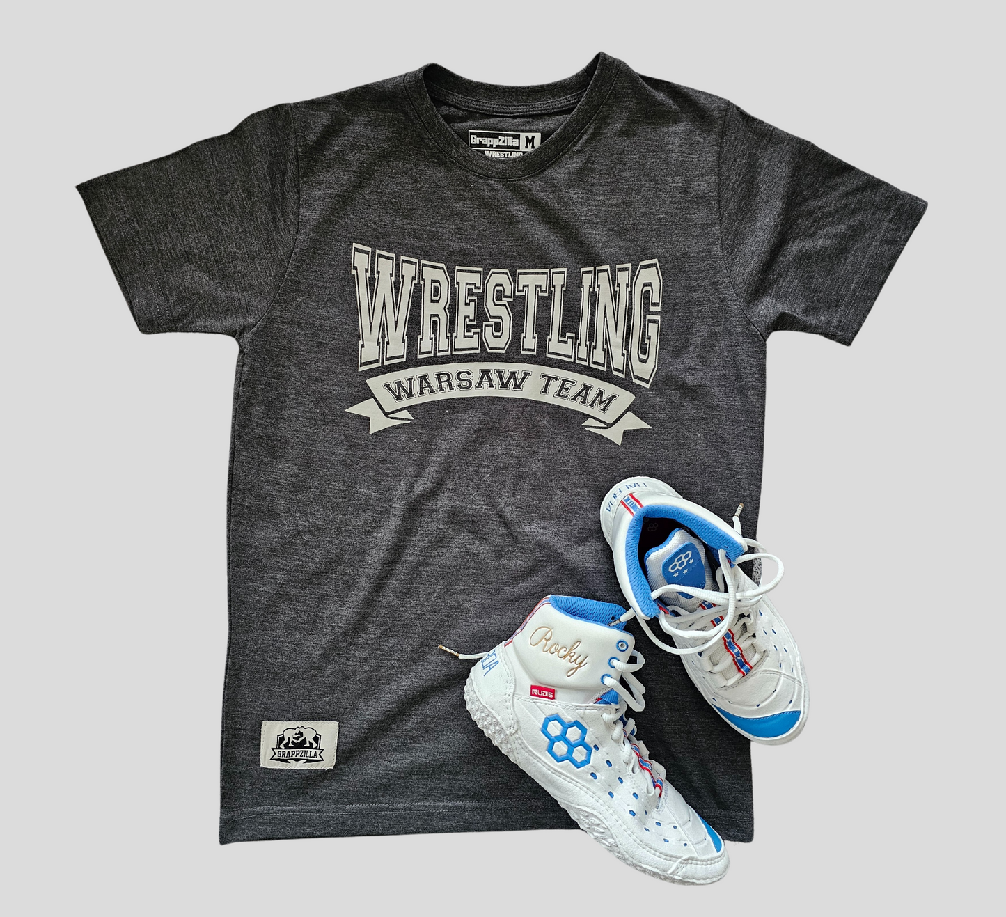 Tshirt męski Wrestling Warsaw Team szary